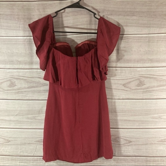 LOVERS + Friends Wine Primrose Off Shoulder Dress - Picture 10 of 15